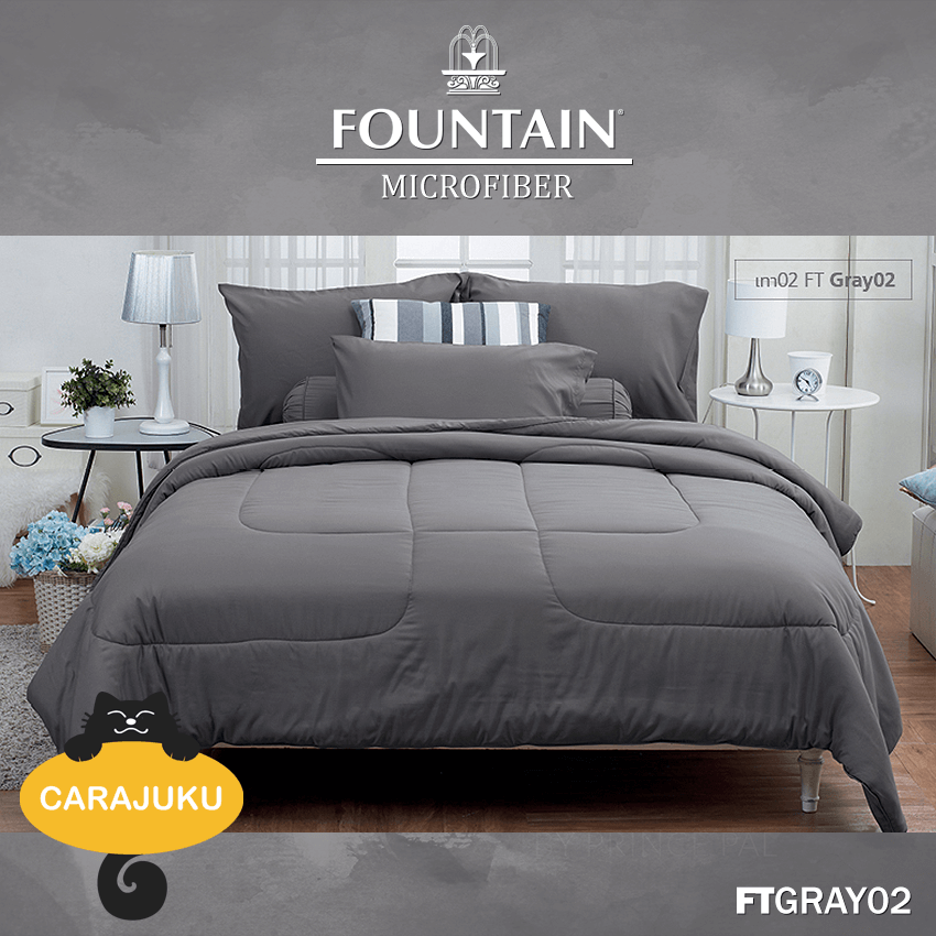 FOUNTAIN ชุดผ้าปูที่นอน สีเทา GRAY FTGRAY02