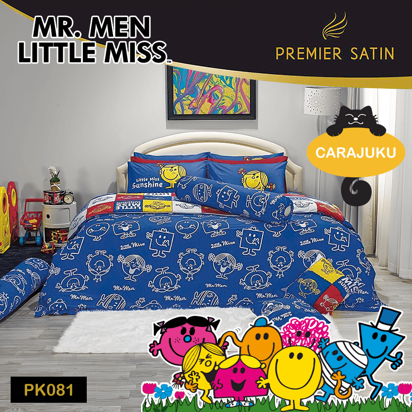 PREMIER SATIN ชุดผ้าปูที่นอน มิสเตอร์เมนและลิตเติ้ลมิส Mr.Men & Little Miss PK081