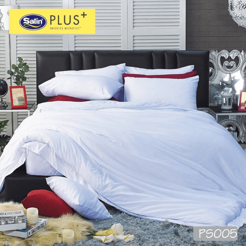 SATIN PLUS ชุดผ้าปูที่นอน สีขาว WHITE PS005