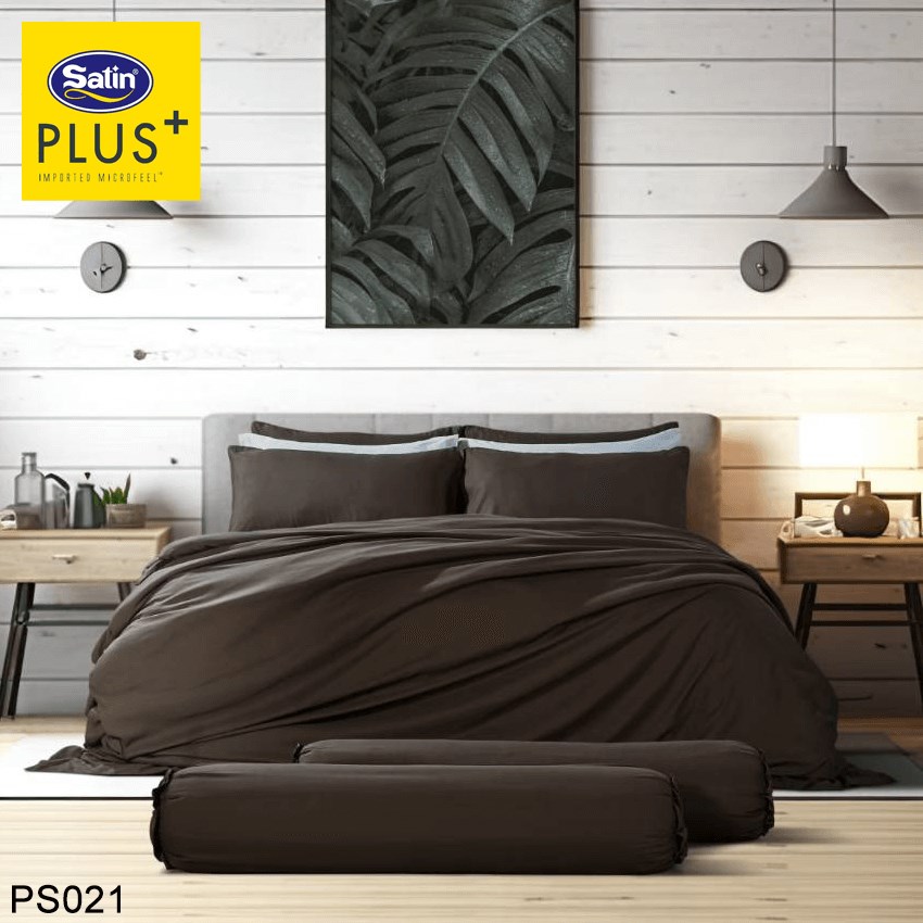 SATIN PLUS ชุดผ้าปูที่นอน สีน้ำตาล BROWN PS021