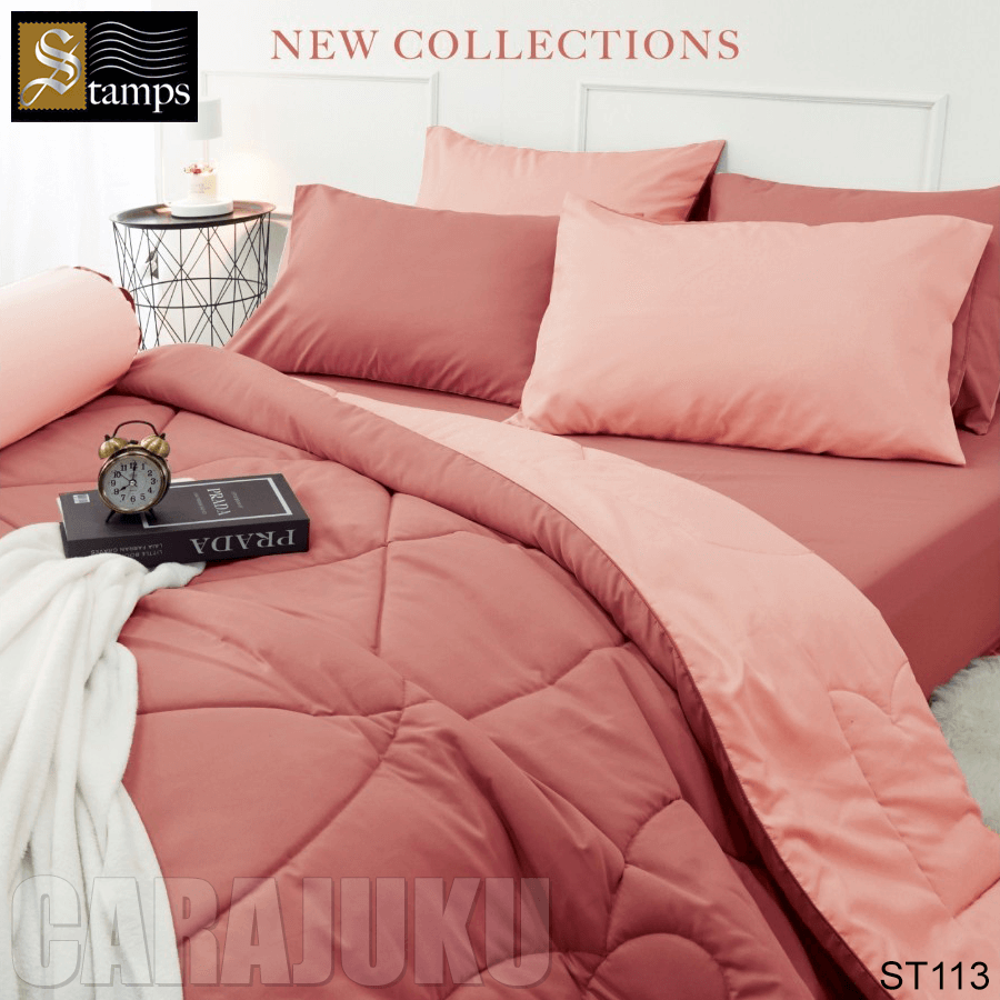 STAMPS ชุดผ้าปูที่นอน สีแดง ทูโทน Canyon Clay ST113
