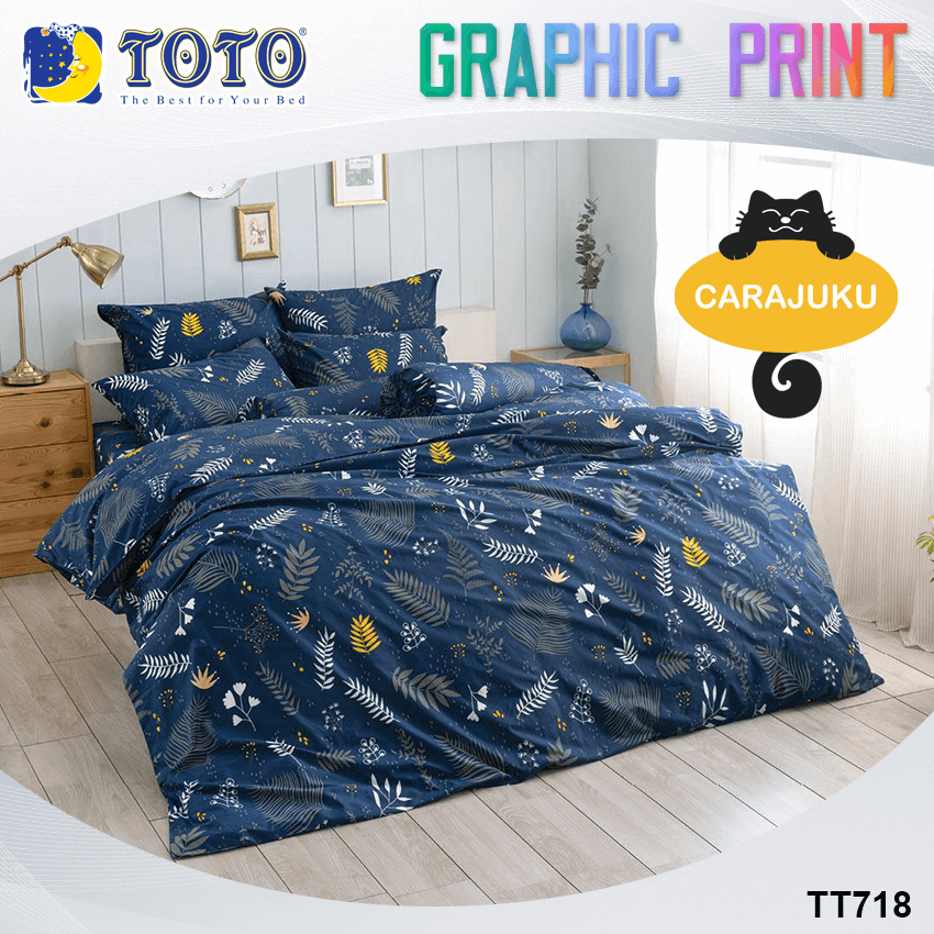 TOTO ชุดผ้าปูที่นอน ลายใบไม้ Leaf Graphic TT718
