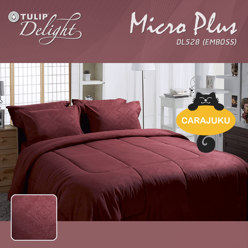 TULIP DELIGHT ชุดผ้าปูที่นอน อัดลาย สีแดง RED EMBOSS DL528
