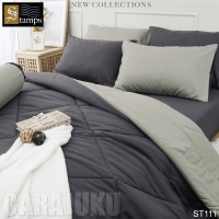 ชุดผ้าปูที่นอนสีเทา ทูโทนCharcoal GrayST111