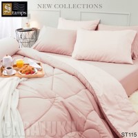 ชุดผ้าปูที่นอนสีชมพู ทูโทนPastel PinkST115