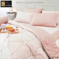 ชุดผ้าปูที่นอนสีชมพู ทูโทนPastel PinkST116