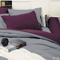 ชุดผ้าปูที่นอนสีม่วงเข้ม ทูโทนSilver SconceST126