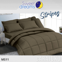 ชุดผ้าปูที่นอนลายริ้ว สีน้ำตาลอมเขียวGreenish Brown StripeMS11
