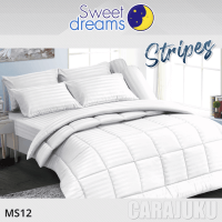 ชุดผ้าปูที่นอนลายริ้ว สีขาวWhite StripeMS12