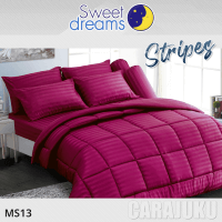 ชุดผ้าปูที่นอนลายริ้ว สีแดงเข้มDark Red StripeMS13