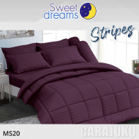 ชุดผ้าปูที่นอนลายริ้ว สีม่วงPurple StripeMS20