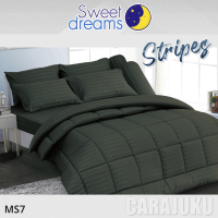 ชุดผ้าปูที่นอนลายริ้ว สีเขียวเข้มDark Green StripeMS7