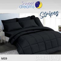 ชุดผ้าปูที่นอนลายริ้ว สีดำBlack StripeMS9